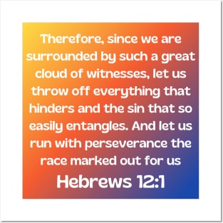 Bible Verse Hebrews 12:1 Posters and Art